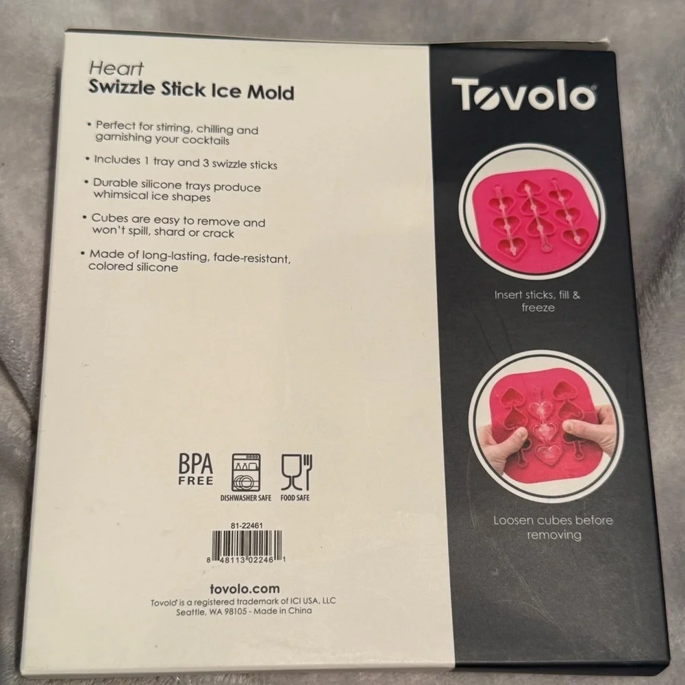 Tovolo Heart Swizzle Stick Ice Mold - Pink